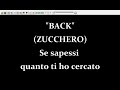 Zucchero - Back 2 U  (Karaoke  Devocalizzata)