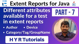 P7 - Different attributes available for a test in extent reports | Extent Reports |