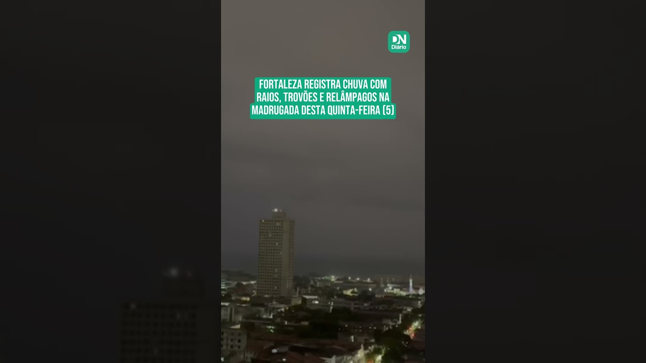 Imagem da notícia Fortaleza registra chuva com raios e trovões nesta quinta-feira (5)