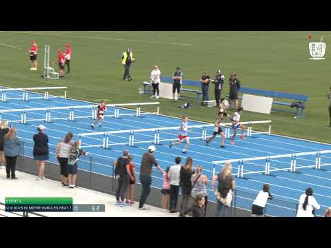 U10 Boys 60m Hurdles Heat 7: 2021 State Combined Events Championships // LAVicTV