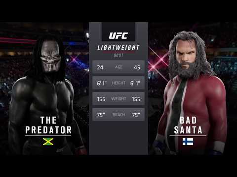 Predator vs. Bad Santa (EA Sports UFC 2) - CPU vs. CPU - Crazy UFC 👊🤪