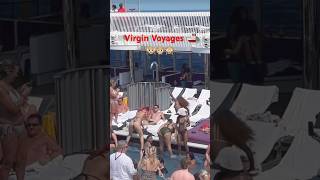 Virgin Voyages cruise ship pool is more than just packed! #cruiseship #vacation #trending