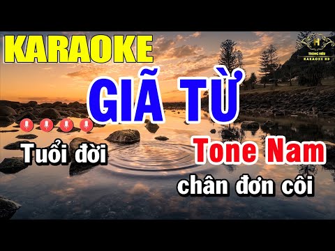 Giã Từ Karaoke Tone Nam Nhạc Sống | Trọng Hiếu