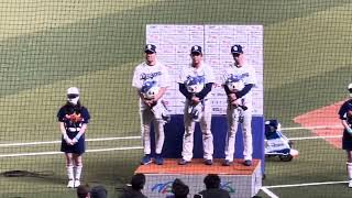 2022/4/1 中日ドラゴンズ ヒーローインタビュー(大野雄大、鵜飼航丞、阿部寿樹)
