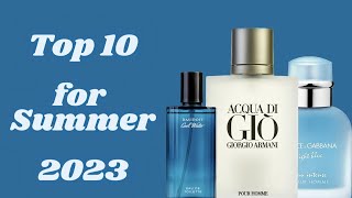 Top 10 SUMMER  Fragrances For Men 2023 - Best Men's Summer Fragrance
