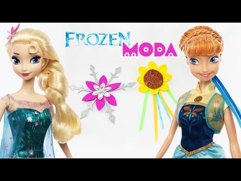 Cómo hacer pinzas / adornos para el pelo (Elsa / Anna) - Pelicula Frozen Fever