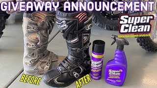 Super clean Giveaway winner announcement - Testing the cleaning abilities of SuperClean on fox boots