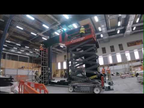 Beam installation fail, accident scaffolding & skyjack