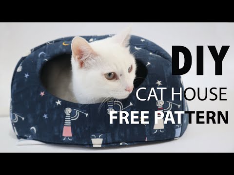 DIY - Cat House (FREE PATTERN INCLUDED - 2 SIZES)
