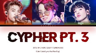 BTS Cypher Pt. 3 Lyrics (Color Coded Lyrics Han/Rom/Eng/가사) (Rap Line)