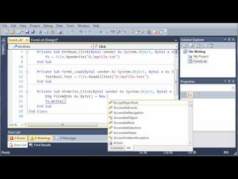 Visual Basic Tutorial - 126 - More On FileStreams Video Lecture ...