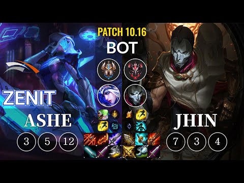 HLE Zenit Ashe vs Jhin Bot - KR Patch 10.16