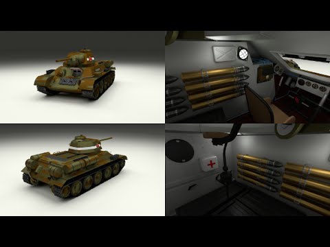 T34-76 with Interior Camo 3D Model