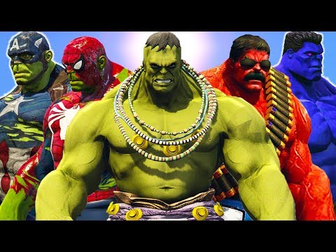 ULTIMATE HULK, CAP-HULK, SPIDER-HULK, BLUE HULK, GENERAL RED HULK - What If
