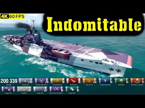 World of Warships Indomitable Replay - 3 Kills 200.3K DMG(Patch 12.8.0)