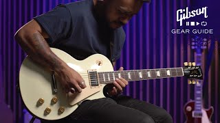 Video thumbnail for Gibson Custom Colors Les Paul Standard 50s Plain Top Classic White Demo by Gibson Gear Guide