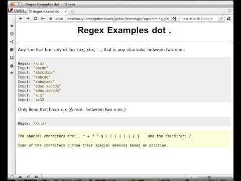 Beginner Perl Maven tutorial: 8.6 - match any character