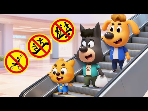 Seguridad en la Escalera Mecánica 🪜 Dibujos Animados 🔍Sheriff Labrador en Español