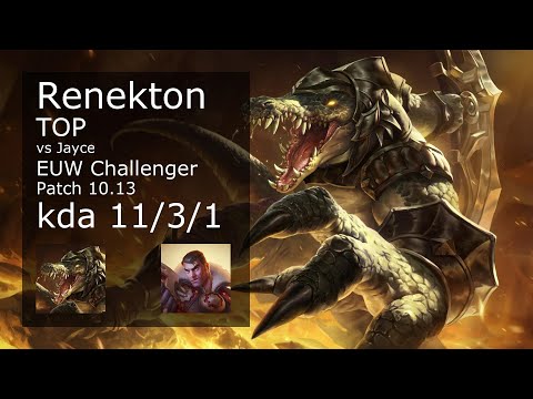 Renekton Top vs Jayce - EUW Challenger 11/3/1 Patch 10.13 Gameplay
