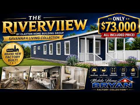 🏡 NEW 2026 Clayton Riverview | 2 Bed 2 Bath | Factory Built Home | ONLY $73,000! #manufacturedhomes
