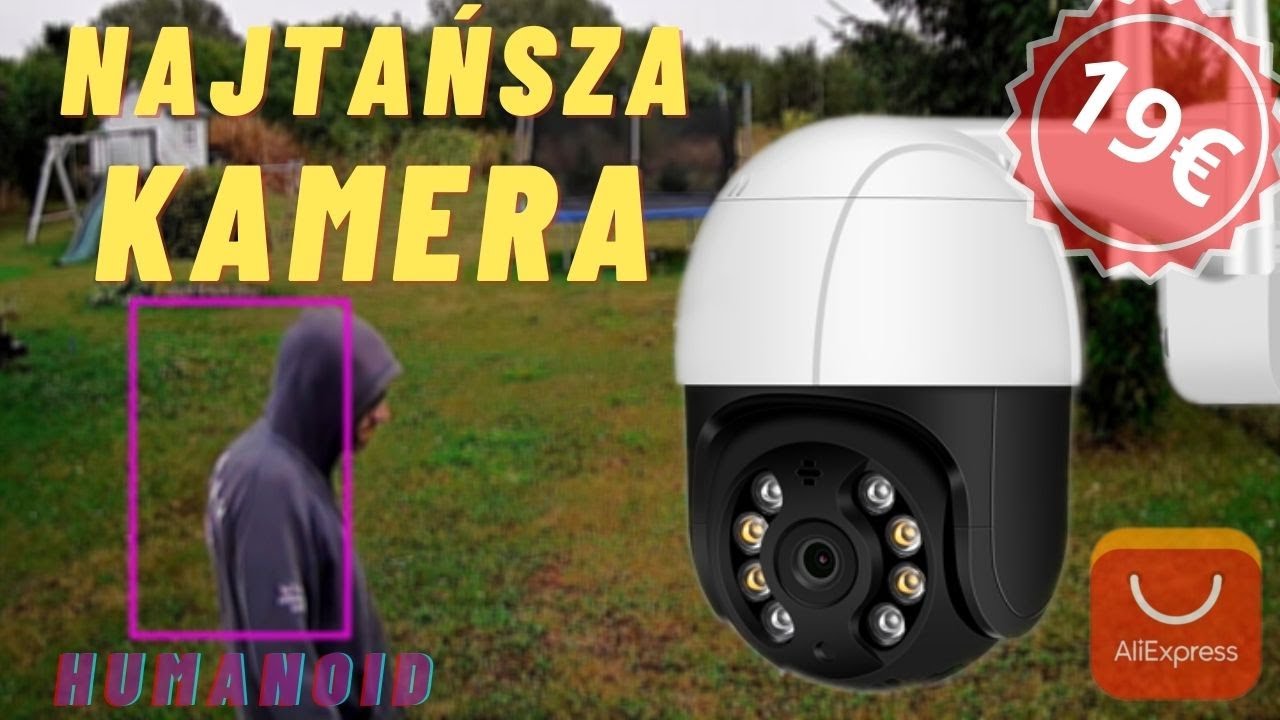 TEST - NAJTAŃSZA zewnętrzna kamera obrotowa PTZ WiFi IP 1080P humanoid iCSee z aliexpress za 88 PLN
