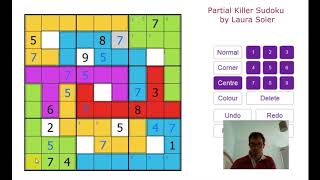 Stunning "Partial Killer Sudoku"