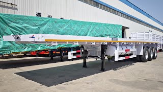 Semi-remorque plateau Titan 40 Ft Semi Truck Flatbed Trailer for Sale in Zambia neuf | Image 4 - Autoline