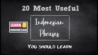 Download lagu 20 Useful Indonesian Phrases | Learn Indonesian 101 for beginner | How to speak Indonesian mp3