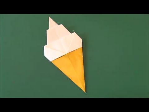 「ソフトクリーム」折り紙"Soft ice cream" origami thumnail