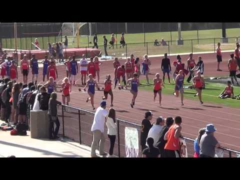 VarG 100m vs HB 4-24-14 - Los Alamitos Girls
