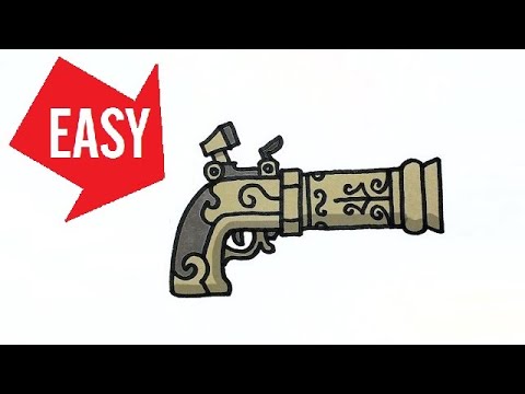How To Draw Fortnite Gun Revolver Easy Cute Drawing Jolly Art - how to draw fortnite gun new flint knock pistol easy cute drawing