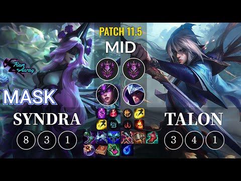 RNW Mask Syndra vs Talon Mid - KR Patch 11.5