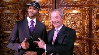 Nigel Farage roasted by Dancehall MC in front of a gold lift - News Thing