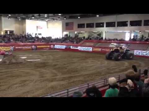 Monster truck with a roll over