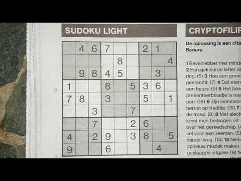 Light Sudoku puzzle in 6 minutes (with a PDF file) 04-26-2019 part 1 of 2
