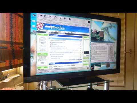 Amiga 600 with Vampire 2 using Voyager web browser