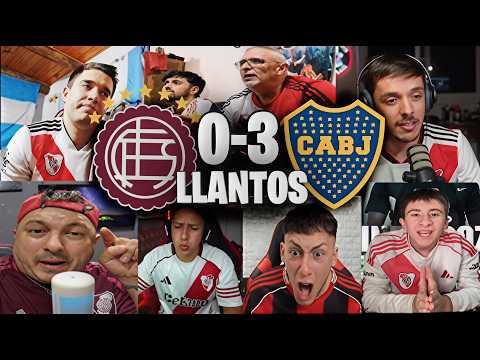 REACCIONES DE HINCHAS DE RIVER AL LANÚS 0-3 BOCA JUNIORS! 😭🔥