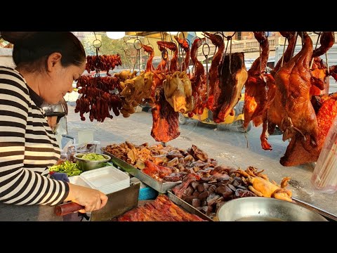 Top Big Knife Woman Khmer Fast Skill Selling Pork Chops - Most! Popular For Phnom Penh, Crispy Pork,