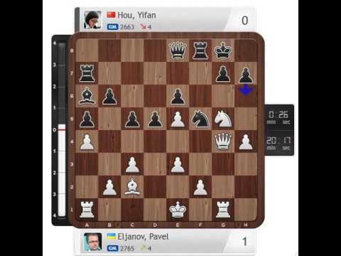 Shamkir Chess 2016 Round 7 Eljanov, Pavel 2765 vs Hou, Yifan 2663 Sistema Londres 1-0