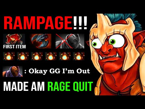 RAMPAGE!!! Monster Attack Speed 100% Rage Quit AM with First Item Madness Troll Warlord DotA 2
