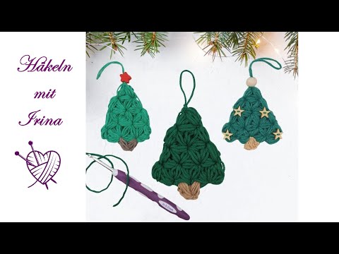 Easy crochet Christmas tree with jasmine star pattern