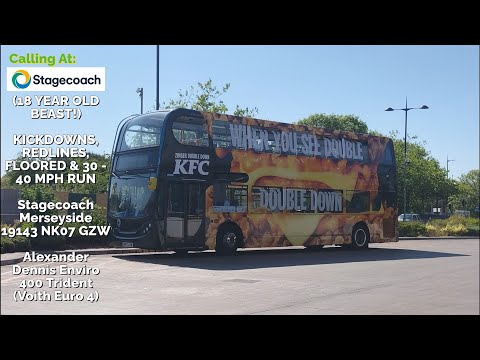 KICKDOWNS, REDLINE, FLOORED! Stagecoach Merseyside ADL E400 Trident Voith 19143 NK07 GZW - Route 19