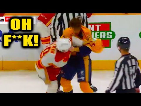 Blake Coleman Ozzy Wiesblatt Fight Scrap | Calgary Flames vs Nashville Predators 2025 Highlights