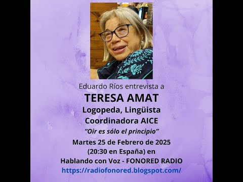 Entrevista a Teresa Amat en el programa radiofónico «Hablando con voz»
