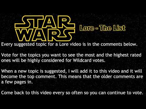 Star Wars Lore - The List Video
