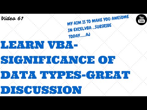 Learn Excel - Video 61 - VBA  Data Type Handling