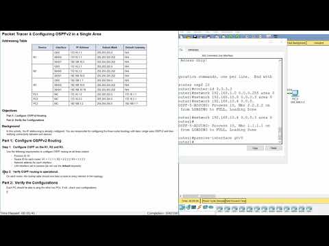 [CCNA v6] Packet Tracer 8.2.2.7 Configuring OSPFv2 in a Single Area