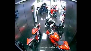 Gang's Attempted Ducati Robbery Croydon Motorbike Showroom Caught On CCTV