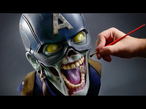 Zombie Captain America Sculpture Timelapse -  What If...?
