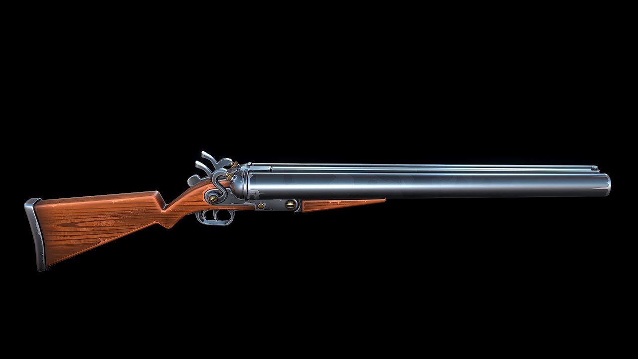 Stylizowana strzelba dwulufowa Model 3D